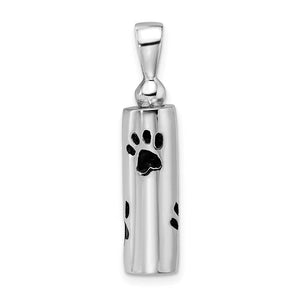Sterling Silver Enameled Paw Prints Ash Holder Pendant - Pet Memorial Keepsake Jewelry - Pendant - Aydins Jewelry - 3