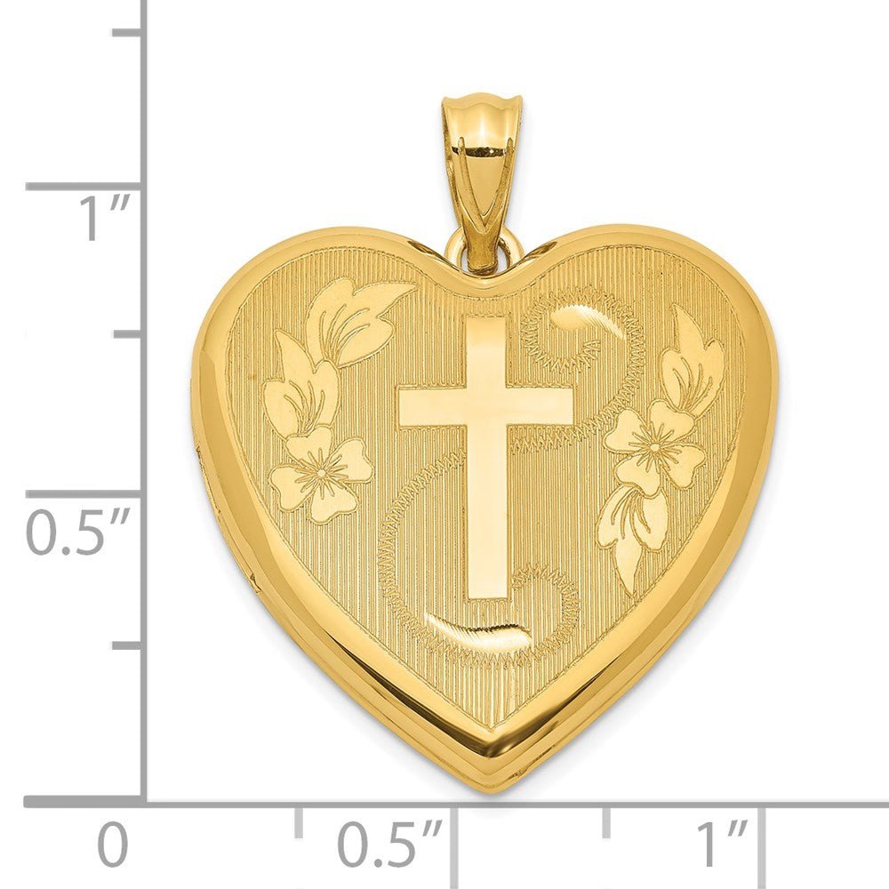 Sterling Silver Gold - tone Floral Cross Ash Holder Heart Locket - Memorial Keepsake Jewelry - Pendant - Aydins Jewelry - 6