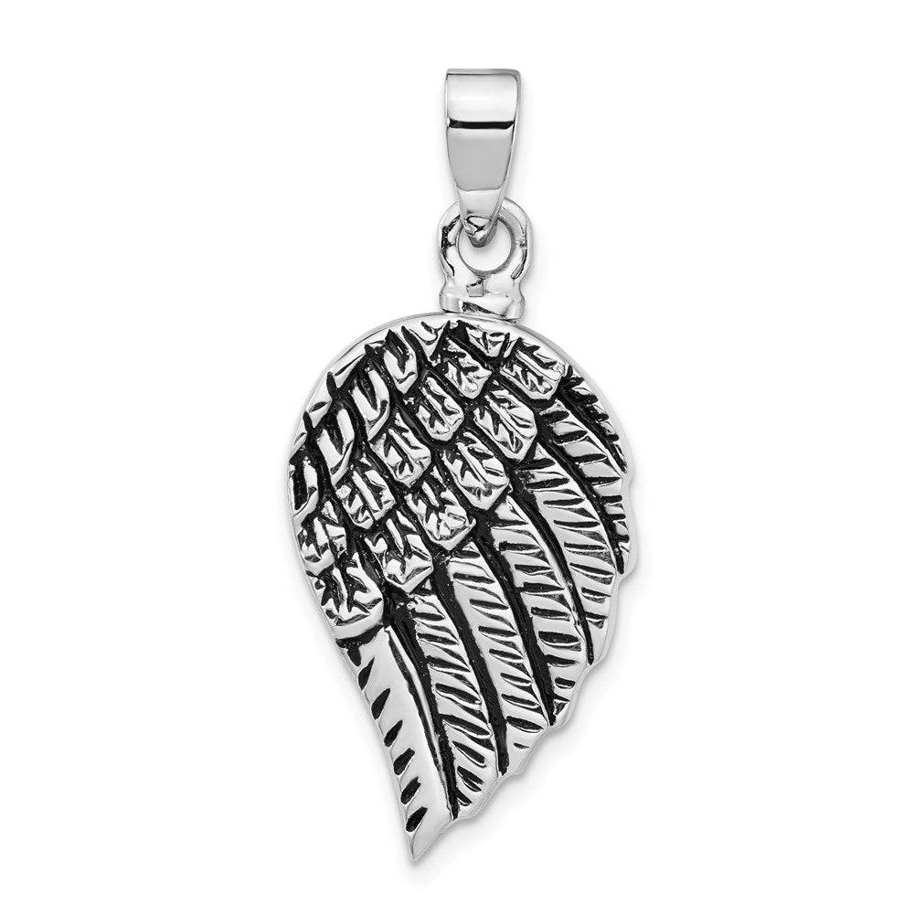 Sterling Silver Polished Enameled Angel Wing Ash Holder Pendant - Memorial Keepsake Jewelry - Pendant - Aydins Jewelry - 2