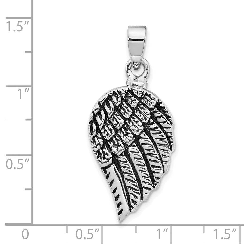 Sterling Silver Polished Enameled Angel Wing Ash Holder Pendant - Memorial Keepsake Jewelry - Pendant - Aydins Jewelry - 5