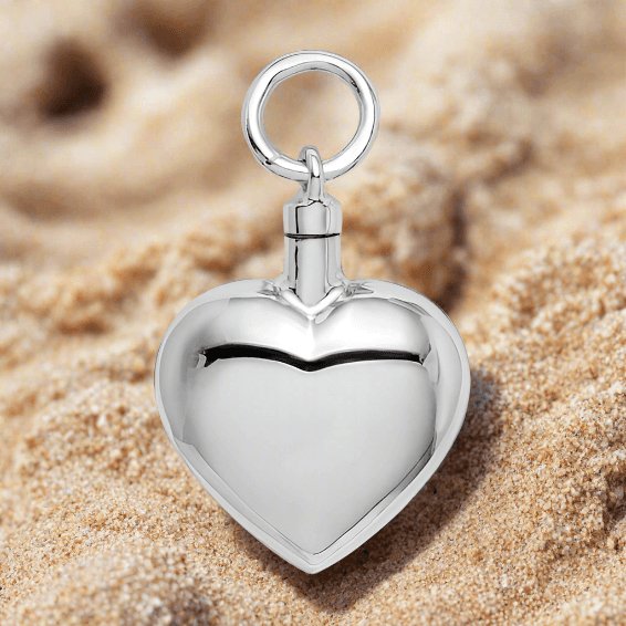 Sterling Silver Polished Heart Ash Holder Pendant - Memorial Keepsake Jewelry - Pendant - Aydins Jewelry - 4