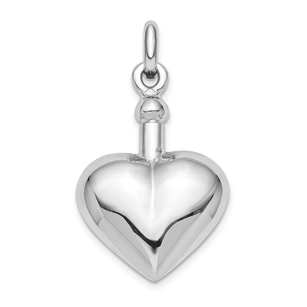 Sterling Silver Polished Screw Top Ash Holder Pendant - Heart Memorial Keepsake Jewelry - Pendant - Aydins Jewelry - 2