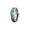 STINGRAY blue purple color changing tungsten ring, front profile