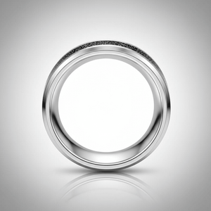 STORMIC — alternate angle — men's tungsten carbide wedding ring | Aydins Jewelry