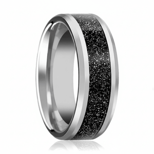 STORMIC — hero shot — men's tungsten carbide wedding ring | Aydins Jewelry