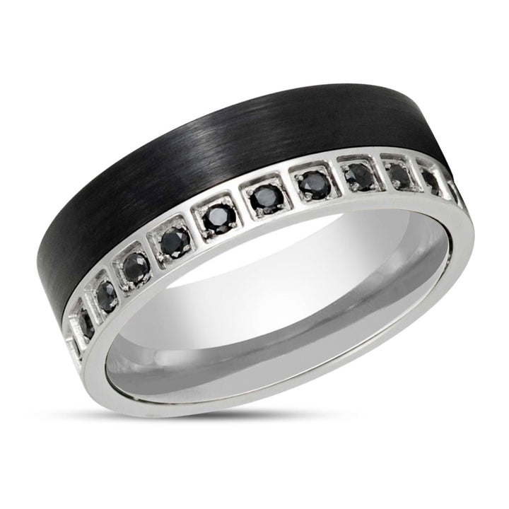 STRATOS | Black Tungsten Ring, Black Diamond Stimulant CZ - Rings - Aydins Jewelry - 2
