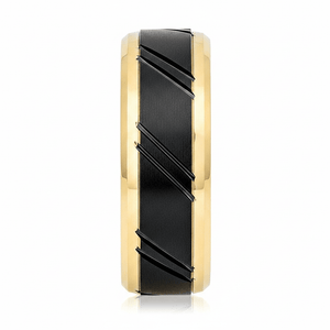 TALON — Front-facing straight-on view — men's tungsten wedding ring.
