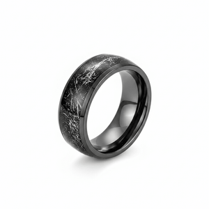 TATUM — Hero product shot — men's tungsten wedding ring.