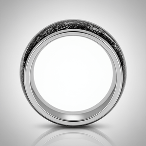 TATUM — Center-through axial view — men's tungsten wedding ring.