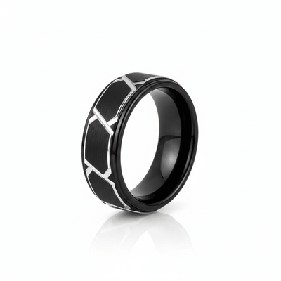 TERRANCE — Hero product shot — men's tungsten wedding ring.