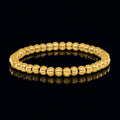 Men's Beaded Bracelet - Stainless Steel 6mm Polished Beads | Yellow IP Plating