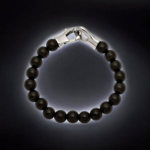 Midnight Link Men's Black Agate Bracelet