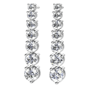 Three Prong Graduated Diamond Earrings 925 silver lab grown diamond earrings authentic supplier primary photograph