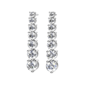 Graduated lab-grown diamond earrings in sterling silver, studio hero photo