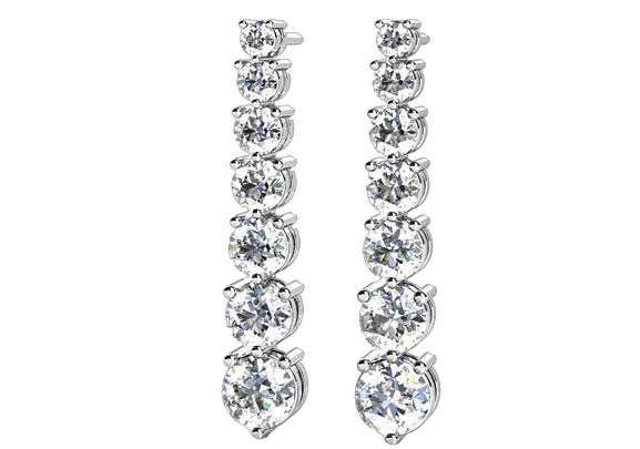 Three Prong Graduated Diamond Earrings 925 silver lab grown diamond earrings authentic supplier primary photograph