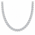 Three Prong Straight Line Necklace, silver, lab grown diamonds, studio view