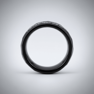 TITANIS — Center-through axial view — men's tungsten wedding ring.
