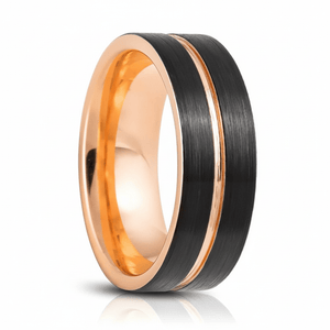 TRISTON — Hero product shot — men's tungsten wedding ring.