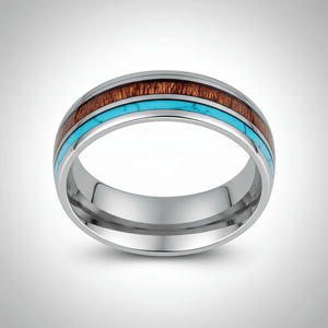 TURKOA — Center-through axial view — men's tungsten wedding ring.