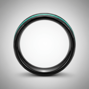 TURQUISEA — Center-through axial view — men's tungsten wedding ring.