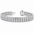 Two Row Diamond Tennis Bracelet, lab grown diamonds in 925 silver, studio view
