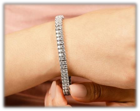 Two Row Diamond Tennis Bracelet 925 silver lab grown diamond bracelet authentic supplier lifestyle photograph
