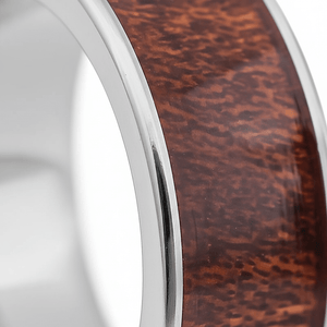 VANISH — Extreme macro detail — men's tungsten wedding ring.