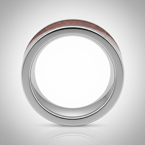VANISH — Center-through axial view — men's tungsten wedding ring.