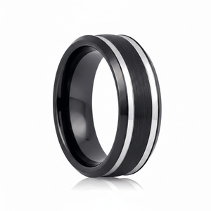 VELUTUS — hero shot — men's tungsten carbide wedding ring | Aydins Jewelry