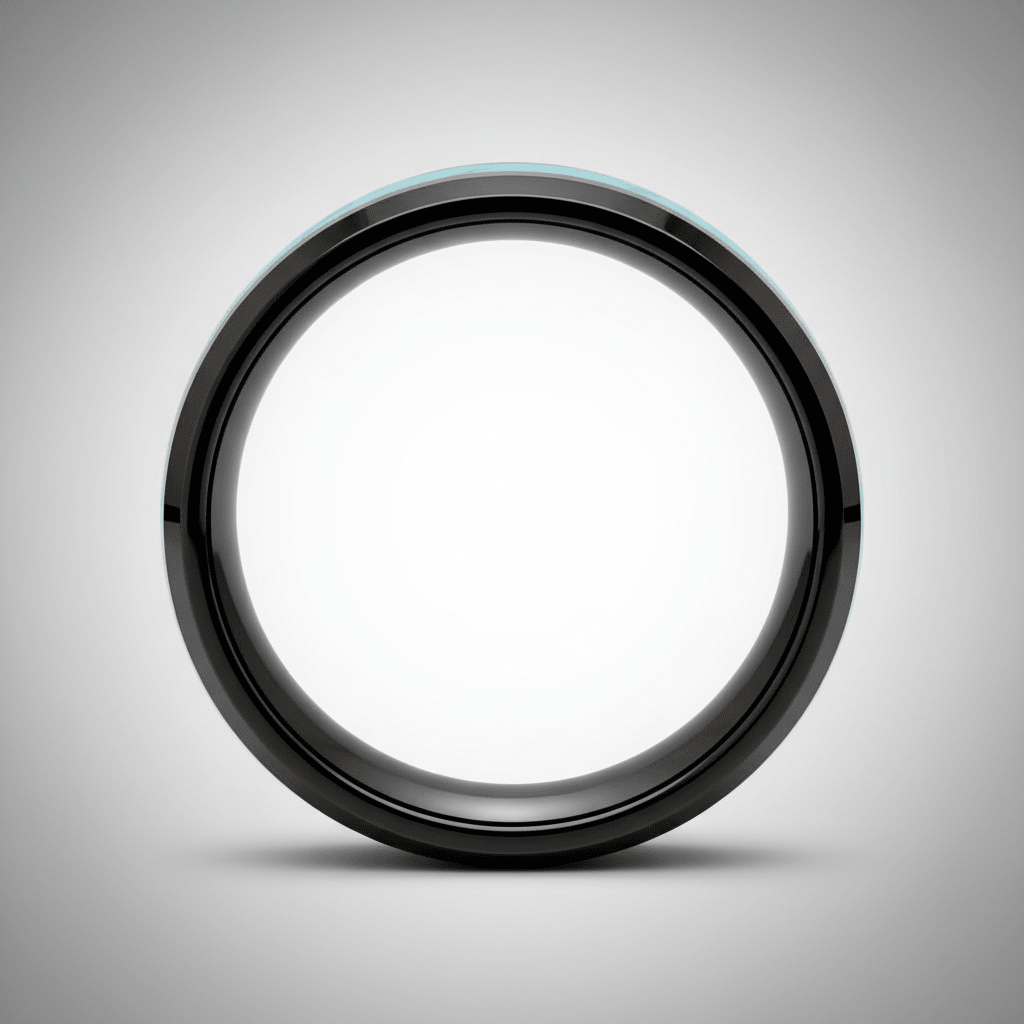 VERDEL — Center-through axial view — men's tungsten wedding ring.