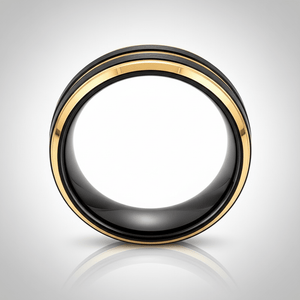 VERTEX — Center-through axial view — men's tungsten wedding ring.