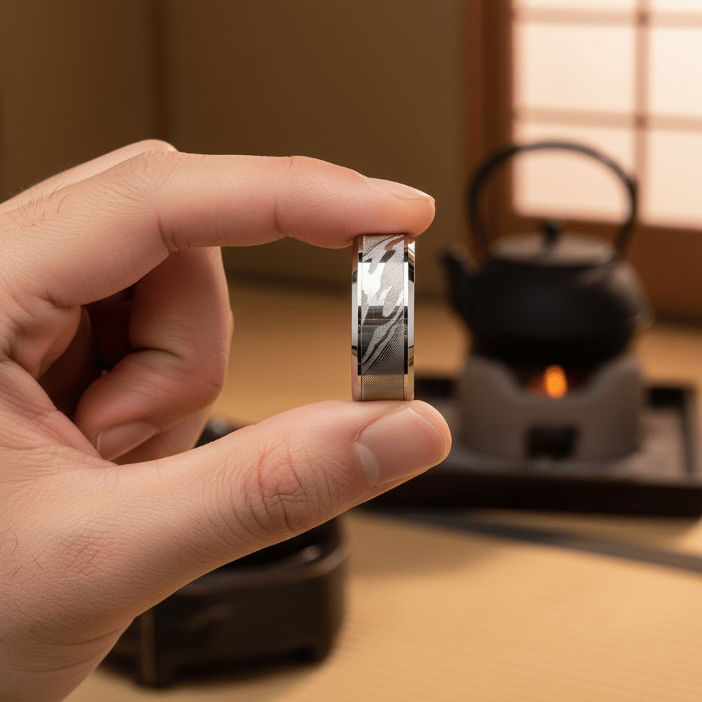 VESPER — close-up detail — men's tungsten carbide wedding ring | Aydins Jewelry