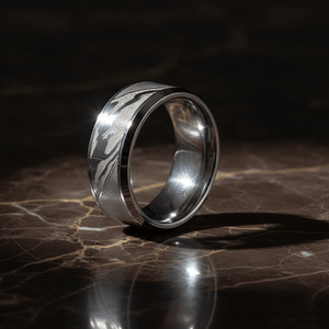 VESPER — detail view — men's tungsten carbide wedding ring | Aydins Jewelry