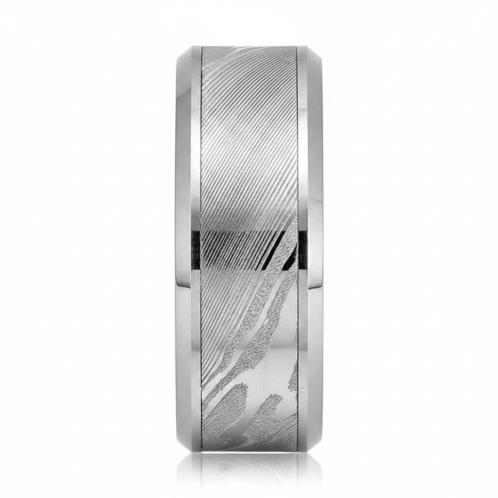 VESPER — angled view — men's tungsten carbide wedding ring | Aydins Jewelry