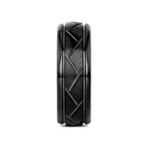 VIGIL Black tungsten Christian wedding ring — angle 2