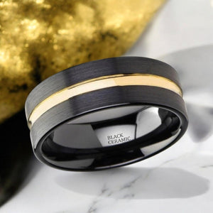 VIVALDI Black Ceramic men's wedding band, image 2