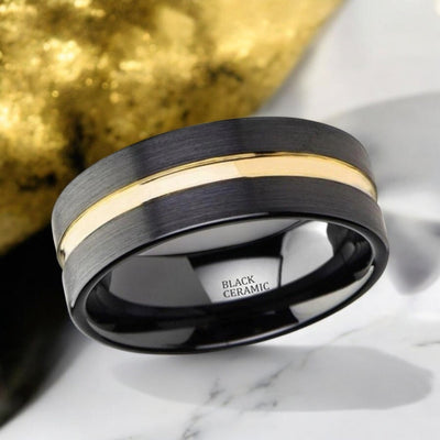 VIVALDI Black Ceramic men's wedding band, image 2