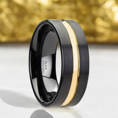 VIVALDI Black Ceramic men's wedding band, image 1