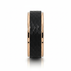 VOLANTIS — angled view — men's tungsten carbide wedding ring | Aydins Jewelry