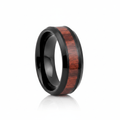 WARDEN — Hero product shot — men's tungsten wedding ring.