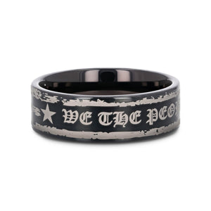 WE THE PEOPLE black tungsten carbide ring, view view