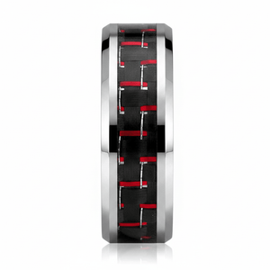 WHISPER — angled view — men's tungsten carbide wedding ring | Aydins Jewelry