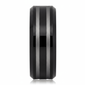 WOLSEY — angled view — men's tungsten carbide wedding ring | Aydins Jewelry