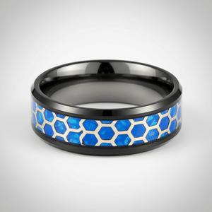 YANKTON — Center-through axial view — men's tungsten wedding ring.