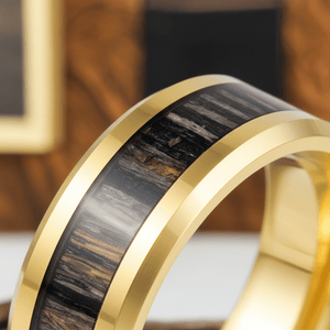 ZEBROSTA — Extreme macro detail — men's tungsten wedding ring.
