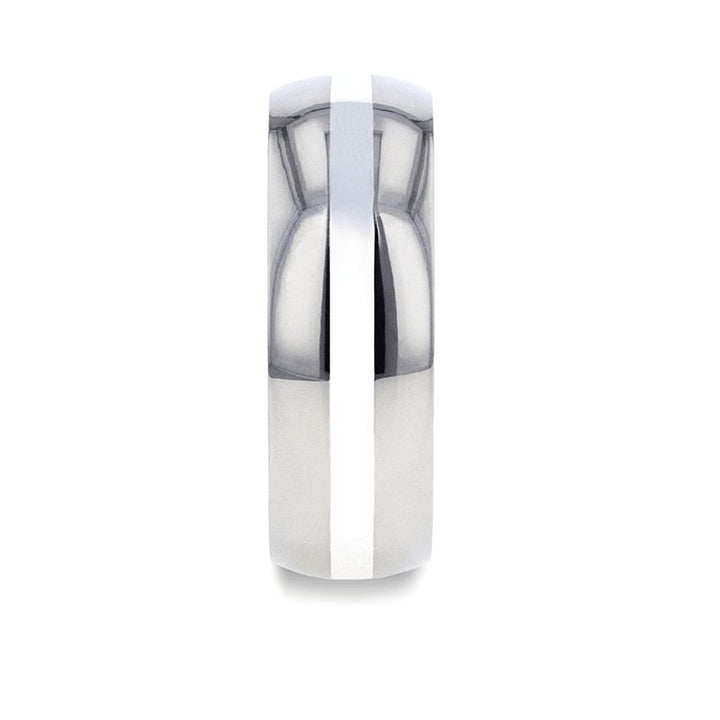 ZILVER | Titanium Ring, Silver Inlay, Domed Polished Edges - Rings - Aydins Jewelry - 3