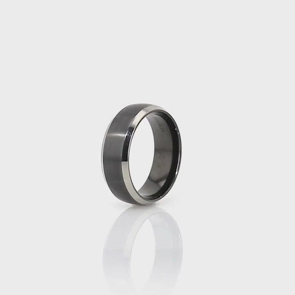 NOLAN | Black Titanium Ring Domed Polished