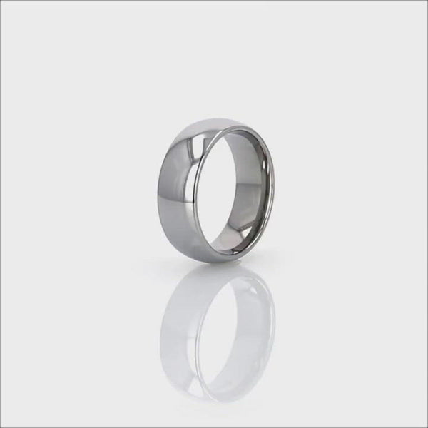 DOMINUS | Silver Tungsten Ring, Shiny Domed
