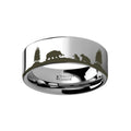 Animal Landscape Scene Bears - Bear Cubs Ring Lase Tungsten Carbide men's wedding band, image 1
