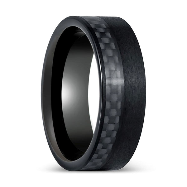 ARAE | Black Tungsten Ring Black Carbon Fiber Inlay